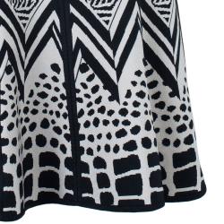 Pre Owned Herve Leger Black and White Bandage Skirt XS