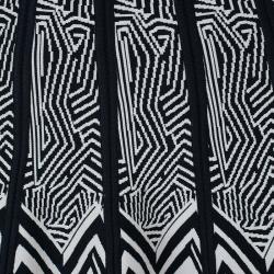 Pre Owned Herve Leger Black and White Bandage Skirt XS