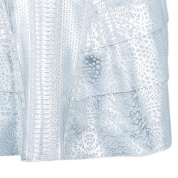 مملوكة مسبقًا فستان هيرفي ليجي جلد صناعي فضي بانديدج S