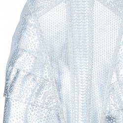 مملوكة مسبقًا فستان هيرفي ليجي جلد صناعي فضي بانديدج S