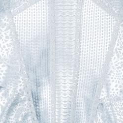 مملوكة مسبقًا فستان هيرفي ليجي جلد صناعي فضي بانديدج S