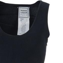 مملوكة مسبقًا Herve Leger Black Bandage Chiffon Gown L
