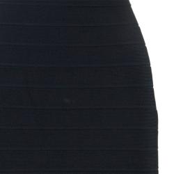 مملوكة مسبقًا Herve Leger Black Bandage Chiffon Gown L