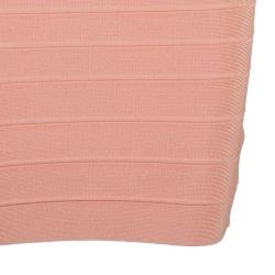 Pre Owned Herve Leger Scarlett Blush Pink Bandage Dress XS