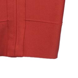 Pre Owned Herve Leger Red Pasha Bandage Dress S