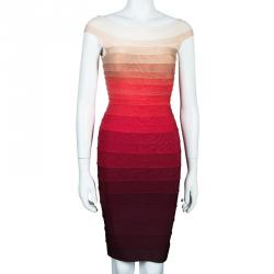 Pre Owned فستان هيرفي ليجي بريدجت أوف شولدرمتعدد الألوان S