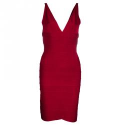 Herve Leger Red Bandage Dress M