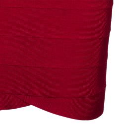 Pre Owned Herve Leger Red Bandage Dress M