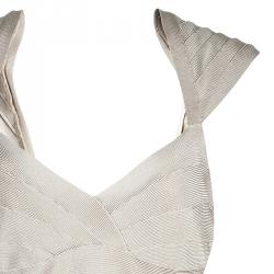 مملوكة مسبقًا Herve Leger Beige Bandage Dress M