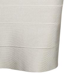 مملوكة مسبقًا Herve Leger Beige Bandage Dress M
