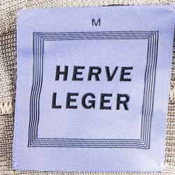 مملوكة مسبقًا Herve Leger Beige Bandage Dress M