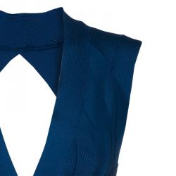 Pre Owned فستان هيرفي ليجي باندج أزرق S