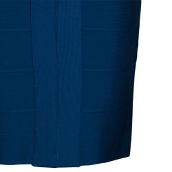 Pre Owned فستان هيرفي ليجي باندج أزرق S