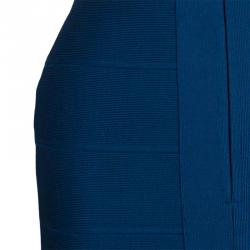 Pre Owned فستان هيرفي ليجي باندج أزرق S