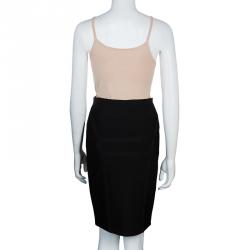 Pre Owned Herve Leger Black Zip Bandage Skirt M