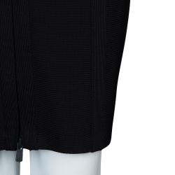 Pre Owned Herve Leger Black Zip Bandage Skirt M