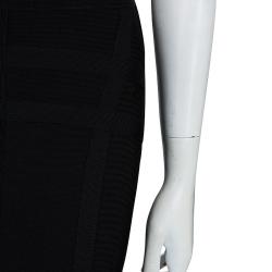 Pre Owned Herve Leger Black Zip Bandage Skirt M