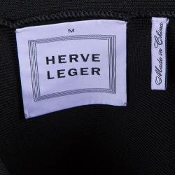 Pre Owned Herve Leger Black Zip Bandage Skirt M