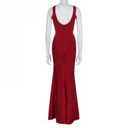 Herve Leger Red Bandage Flared Bottom Ellen Gown S