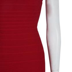 Herve Leger Red Bandage Flared Bottom Ellen Gown S