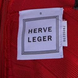 Herve Leger Red Bandage Flared Bottom Ellen Gown S