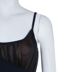 مملوكة مسبقًا Herve Leger Black Gathered Bodice Detail Dress L