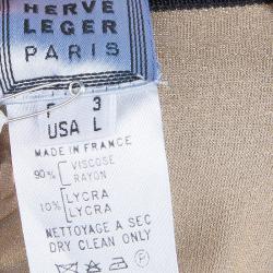 مملوكة مسبقًا Herve Leger Black Gathered Bodice Detail Dress L