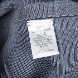 Herve Leger Grey All Over Sequin Embroidered Sleeveless Bandage Dress S