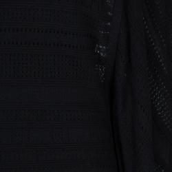 Herve Leger Black Patterned Knit Poncho XS/S