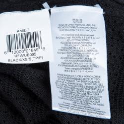 Herve Leger Black Patterned Knit Poncho XS/S