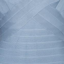 مملوكة مسبقًا Herve Leger Pale Grey Knit Sleeveless Bandage Dress S