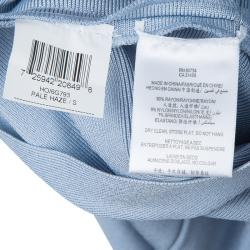 مملوكة مسبقًا Herve Leger Pale Grey Knit Sleeveless Bandage Dress S