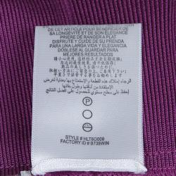 Pre Owned Herve Leger Purple Knit Strapless Bandage Dress S