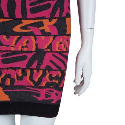 Herve Leger Multicolor Jacquard Knit Strapless Bandage Dress XXS