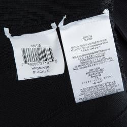 Herve Leger Black Knit Flared Cutout Detail Dress S