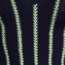 Pre Owned فستان هيرفي ليجي بوديكون تريكو أزرق كحلي بتنورة واسعة XS