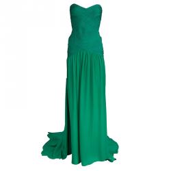 Herve Leger Green Long Bandage Gown S