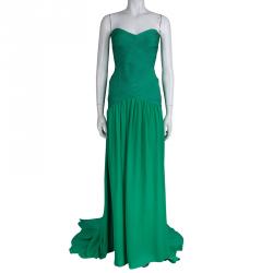 Herve Leger Green Long Bandage Gown S