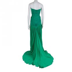Herve Leger Green Long Bandage Gown S