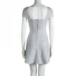 Pre Owned فستان هيرفي ليجي ماكايلا بانتدج رصاصي ثلجي S