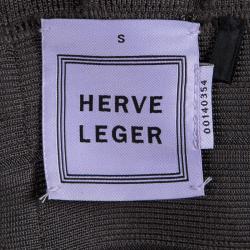 Pre Owned فستان هيرفي ليجي بانداج بقصة صدر V رصاصي S