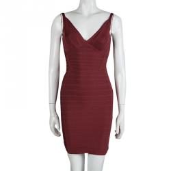 Herve Leger Scarlet Sleeveless Bandage Dress XS