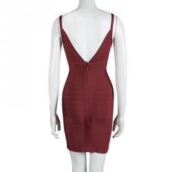 Herve Leger Scarlet Sleeveless Bandage Dress XS