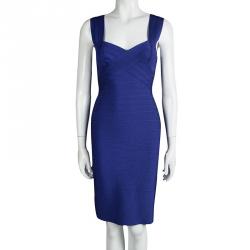 Herve Leger Ultramarine Sleeveless Bandage Dress S