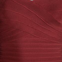 Pre Owned Herve Leger Red Strapless Bandage Dress XS