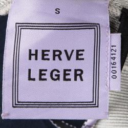 Pre Owned فستان هيرفي ليجي زارا بانتدج رصاصي طباعة موردة بسحاب أمامي S