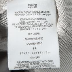 Pre Owned فستان هيرفي ليجي زارا بانتدج رصاصي طباعة موردة بسحاب أمامي S