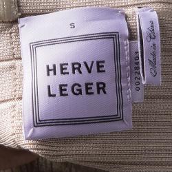 Pre Owned فستان هيرفي ليجي بانديدج ميتاليك مقوى ذهبي S