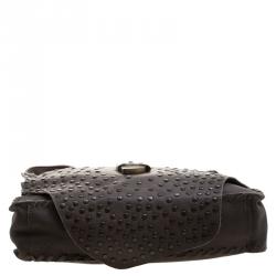 Pre Owned حقيبة ماسنجر هاوس اوف هارلو 1960 ديفون مرصعة جلد خضراء فاتيغو