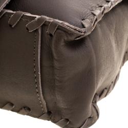 Pre Owned حقيبة ماسنجر هاوس اوف هارلو 1960 ديفون مرصعة جلد خضراء فاتيغو